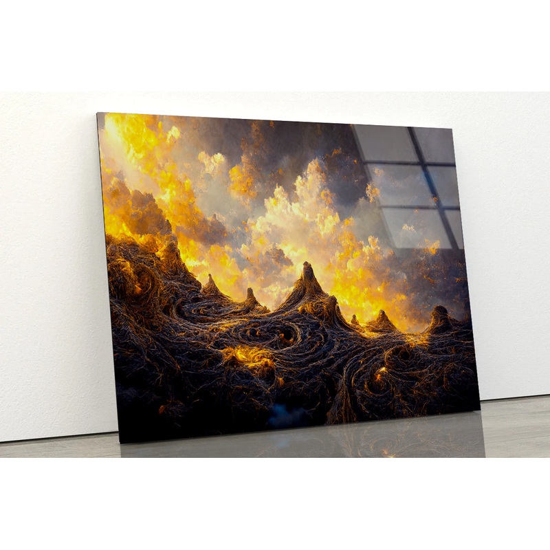View of Mount Burst & Sunset Acrylic Glass Print Tempered Glass Wall Art 100% Made in Australia Ready to Hang