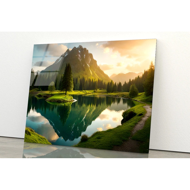 View of Sunrise over the Mountains Acrylic Glass Print Tempered Glass Wall Art 100% Made in Australia Ready to Hang