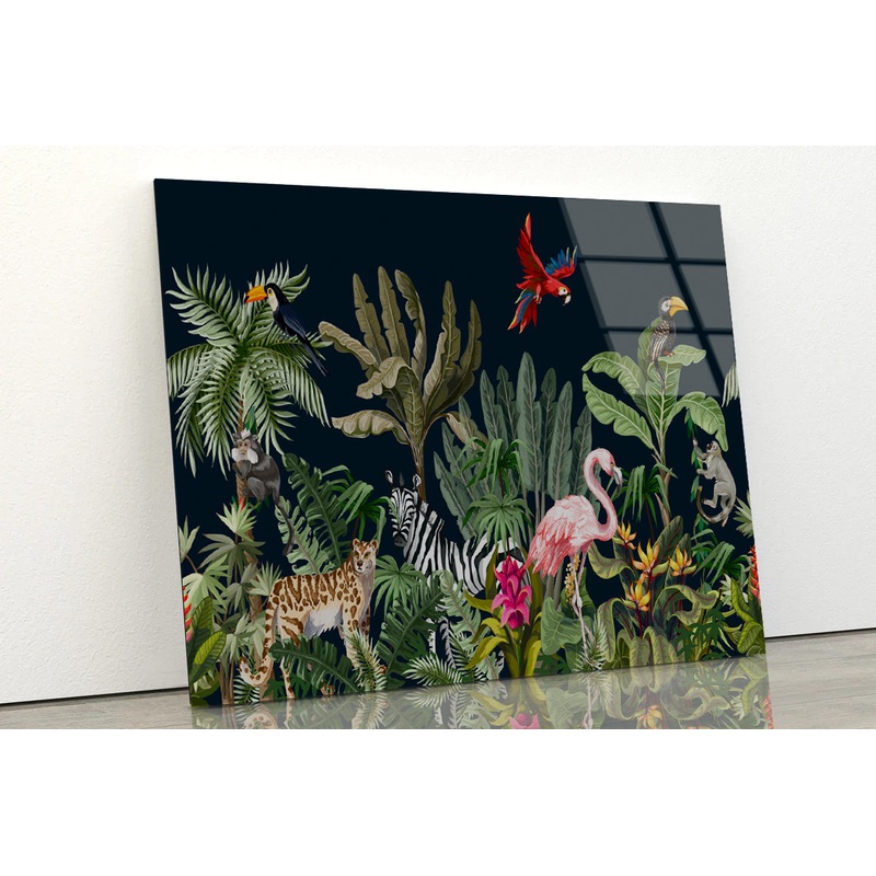 Animals in a Tropical Area Acrylic Glass Print Tempered Glass Wall Art 100% Made in Australia Ready to Hang