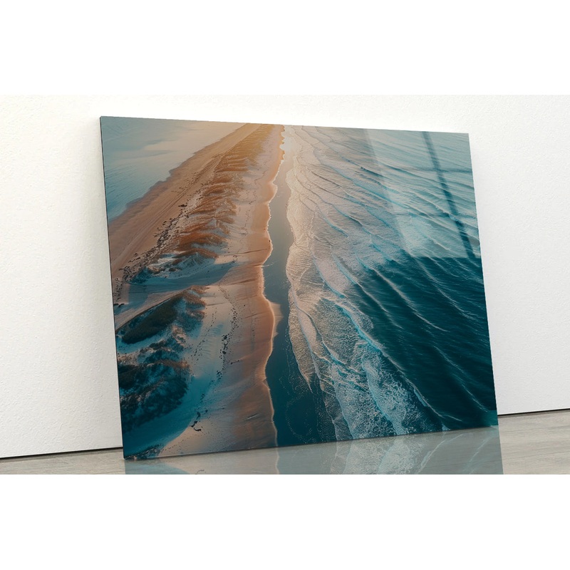 Beach at Sunset View Acrylic Glass Print Tempered Glass Wall Art 100% Made in Australia Ready to Hang