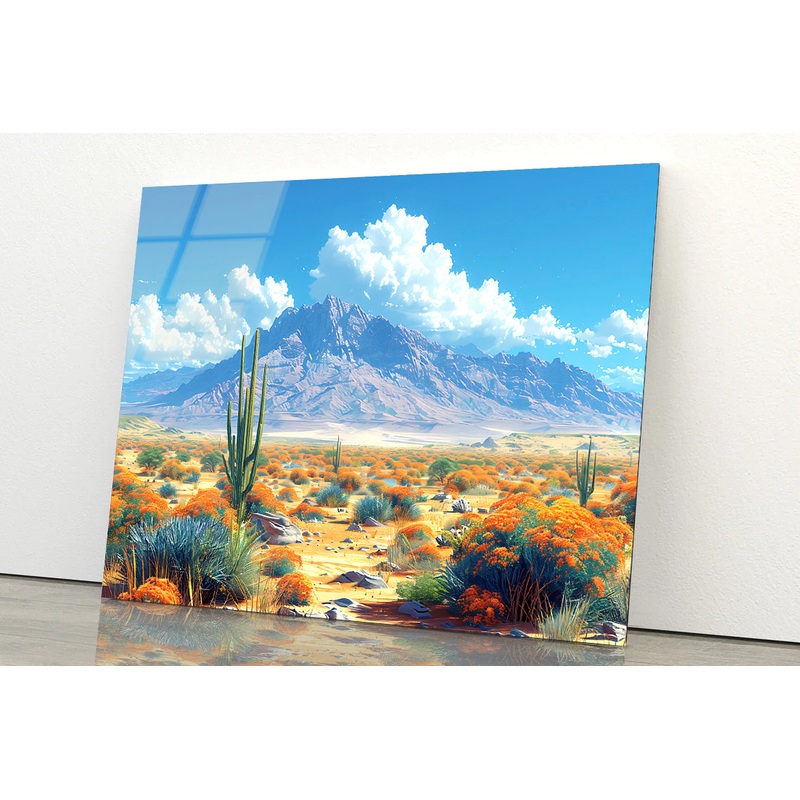 Beautiful Landscape with a Mountain, Sky Acrylic Glass Print Tempered Glass Wall Art 100% Made in Australia Ready to Hang