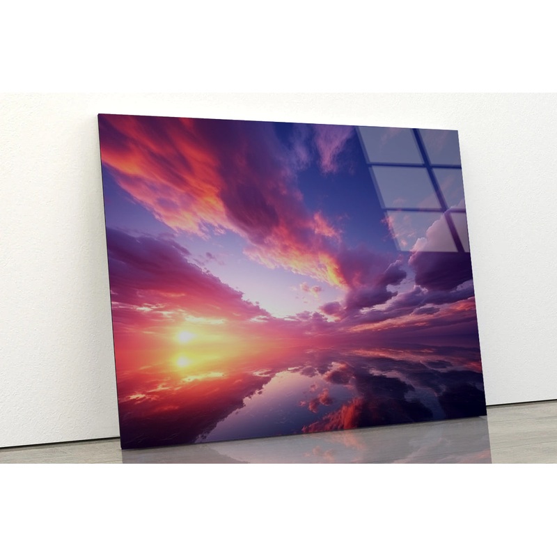 Beautiful Sunset Sky with Clouds Acrylic Glass Print Tempered Glass Wall Art 100% Made in Australia Ready to Hang
