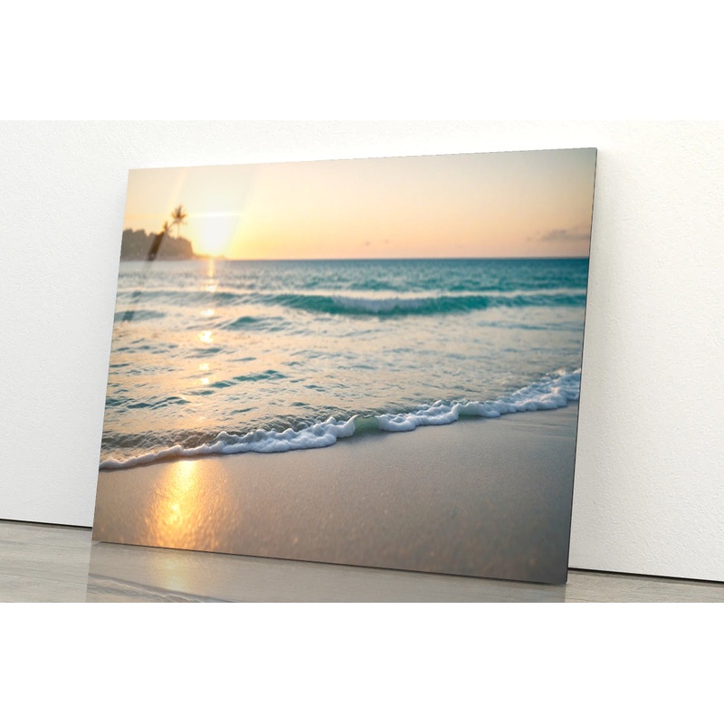 Blurred Tropical Beach View Acrylic Glass Print Tempered Glass Wall Art 100% Made in Australia Ready to Hang