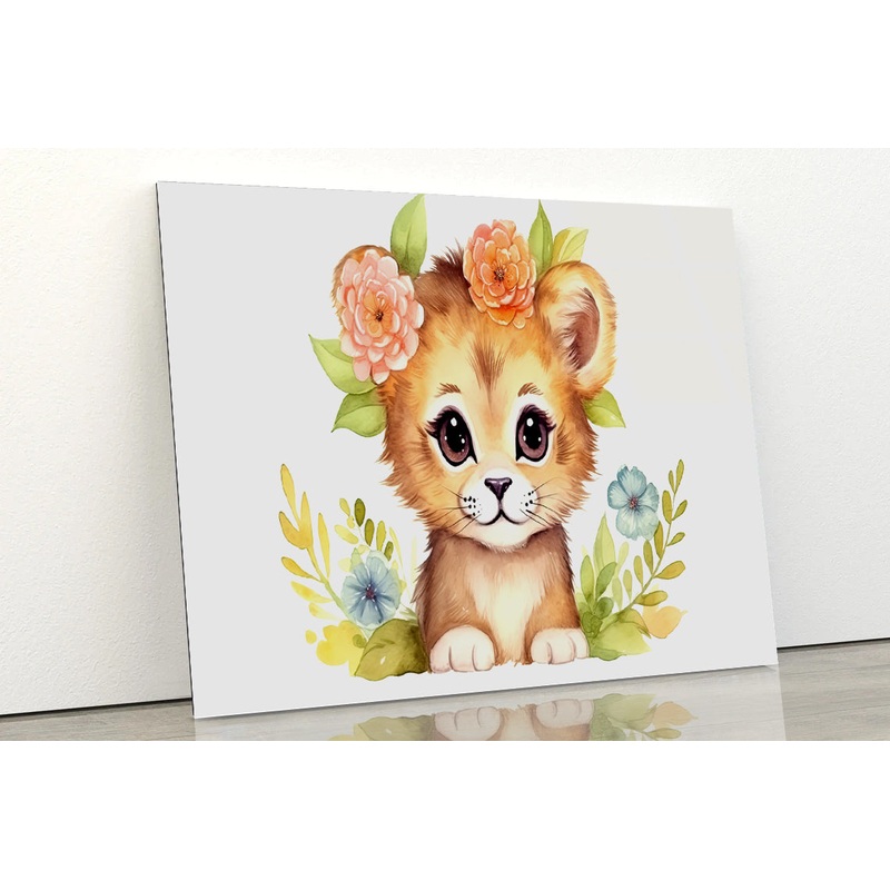Cartoon Sketch of a Dog with Flowers Acrylic Glass Print Tempered Glass Wall Art 100% Made in Australia Ready to Hang