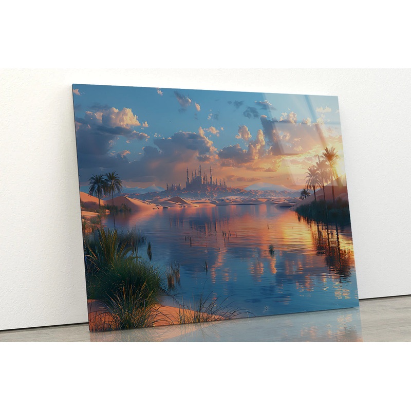 River, Trees, and a Sunset Acrylic Glass Print Tempered Glass Wall Art 100% Made in Australia Ready to Hang