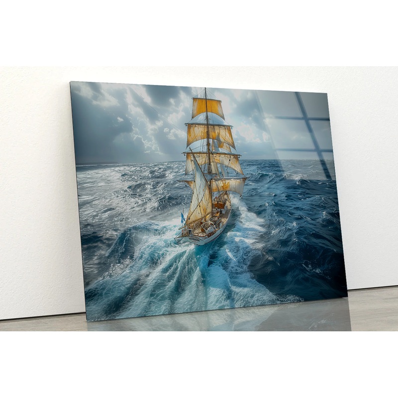 Sailing Ship in the Sea Acrylic Glass Print Tempered Glass Wall Art 100% Made in Australia Ready to Hang