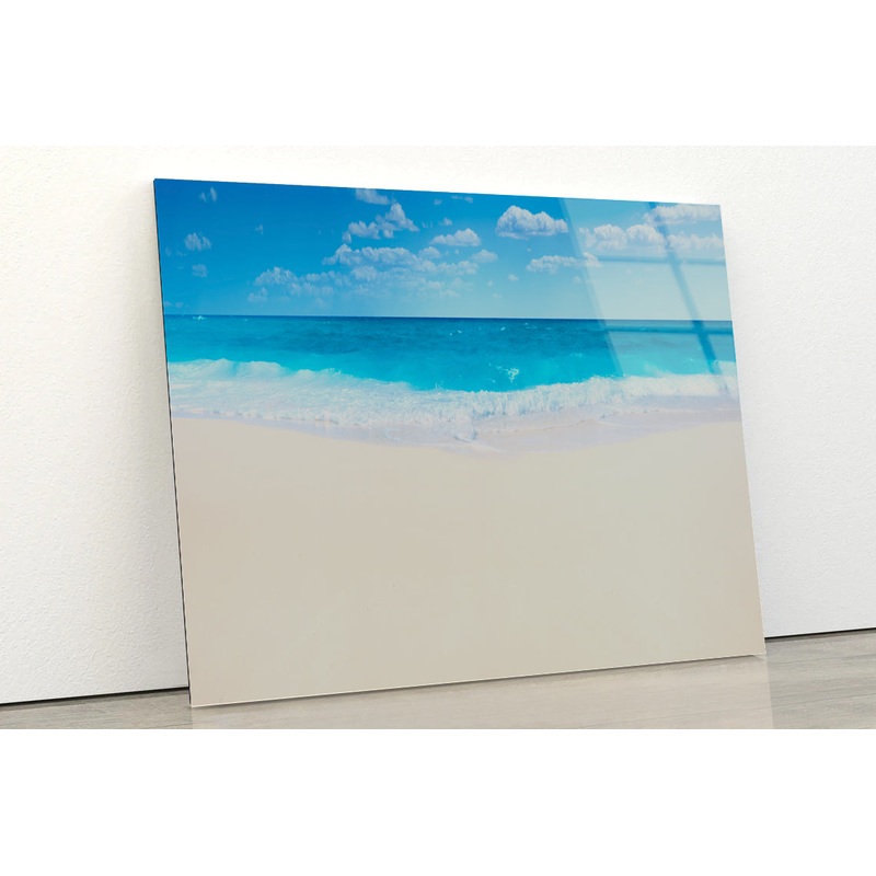 Summer Beach and Sky Acrylic Glass Print Tempered Glass Wall Art 100% Made in Australia Ready to Hang