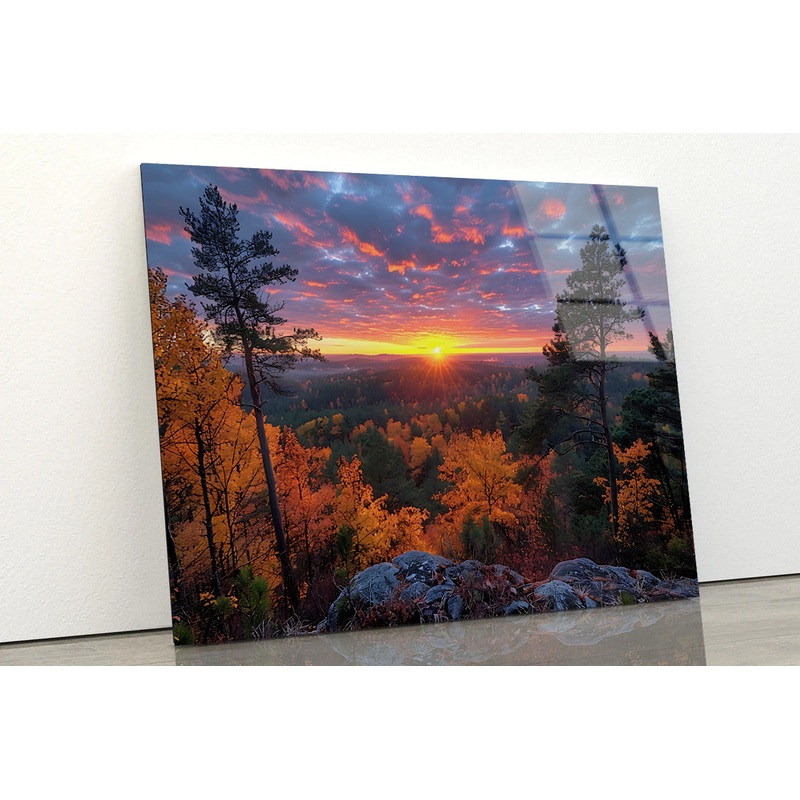 Sunset in the Mountains Acrylic Glass Print Tempered Glass Wall Art 100% Made in Australia Ready to Hang
