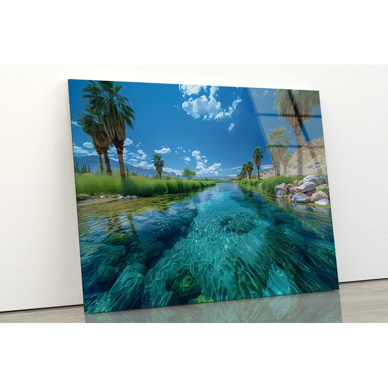 Tropical Island with Trees Acrylic Glass Print Tempered Glass Wall Art 100% Made in Australia Ready to Hang