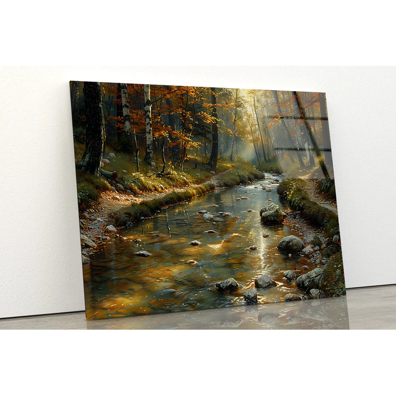View of autumn in The Forest Acrylic Glass Print Tempered Glass Wall Art 100% Made in Australia Ready to Hang