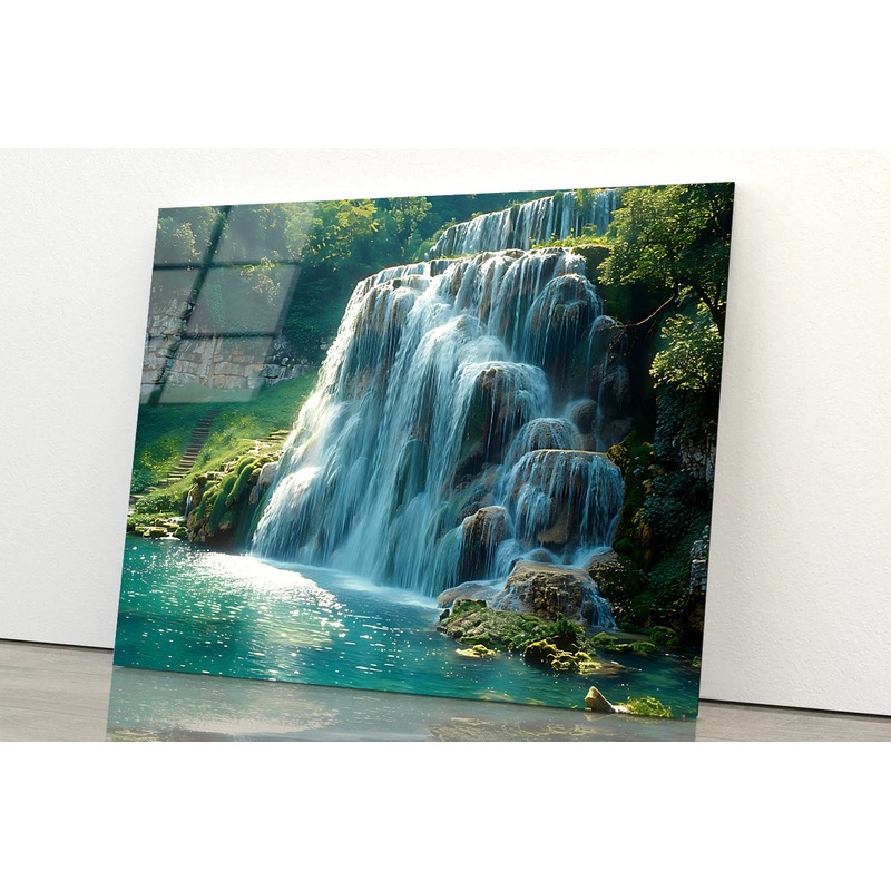 Waterfall in Plitvice National Park View Acrylic Glass Print Tempered Glass Wall Art 100% Made in Australia Ready to Hang