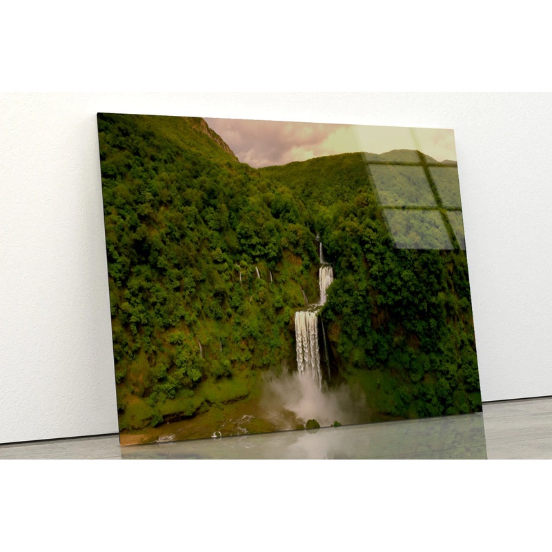 Waterfall in the Forest View Acrylic Glass Print Tempered Glass Wall Art 100% Made in Australia Ready to Hang