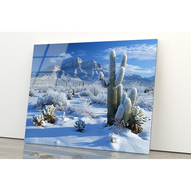 Winter with Snow Covered Trees Acrylic Glass Print Tempered Glass Wall Art 100% Made in Australia Ready to Hang