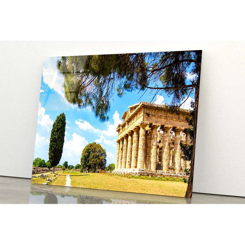 Ancient Temple of Poseidon Italy Acrylic Glass Print Tempered Glass Wall Art 100% Made in Australia Ready to Hang