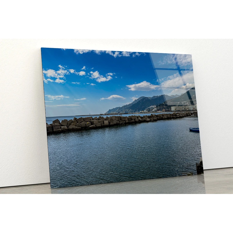 Beautiful Coast of Salerno Italy Acrylic Glass Print Tempered Glass Wall Art 100% Made in Australia Ready to Hang