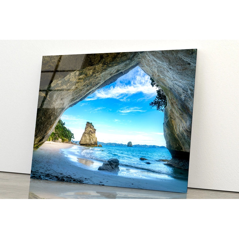 Cathedral Cove Beach New Zealand Acrylic Glass Print Tempered Glass Wall Art 100% Made in Australia Ready to Hang