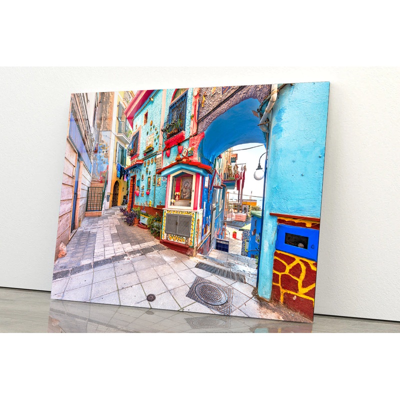 Color Streets of Vietri Salerno Acrylic Glass Print Tempered Glass Wall Art 100% Made in Australia Ready to Hang