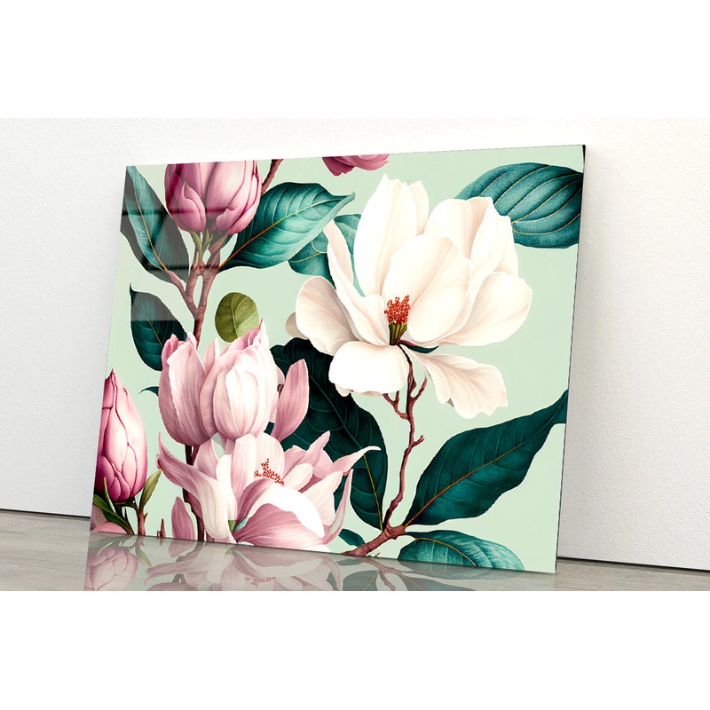 Floral Watercolor Pattern Acrylic Glass Print Tempered Glass Wall Art 100% Made in Australia Ready to Hang