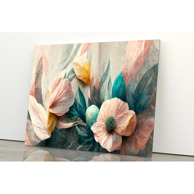 Flowers Watercolor Art Acrylic Glass Print Tempered Glass Wall Art 100% Made in Australia Ready to Hang