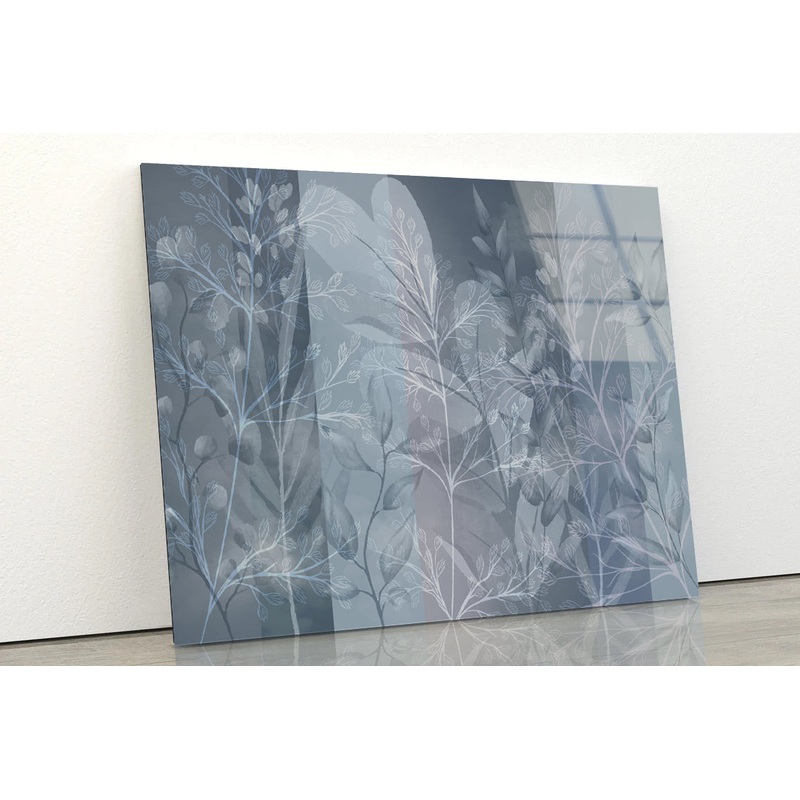 Shape of Tree Branches and Leaves Abstract Acrylic Glass Print Tempered Glass Wall Art 100% Made in Australia Ready to Hang