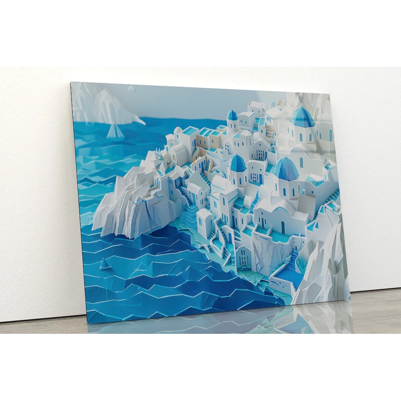 Water, Ice and Snow Origami Paper Acrylic Glass Print Tempered Glass Wall Art 100% Made in Australia Ready to Hang