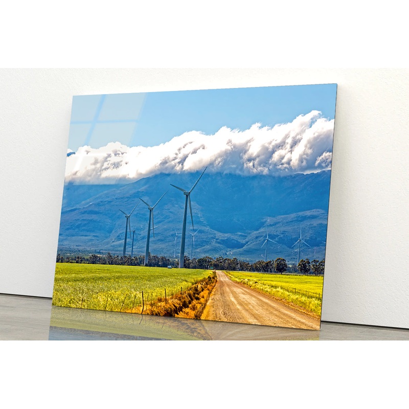 Wind Turbines and Heavy Clouds Acrylic Glass Print Tempered Glass Wall Art 100% Made in Australia Ready to Hang