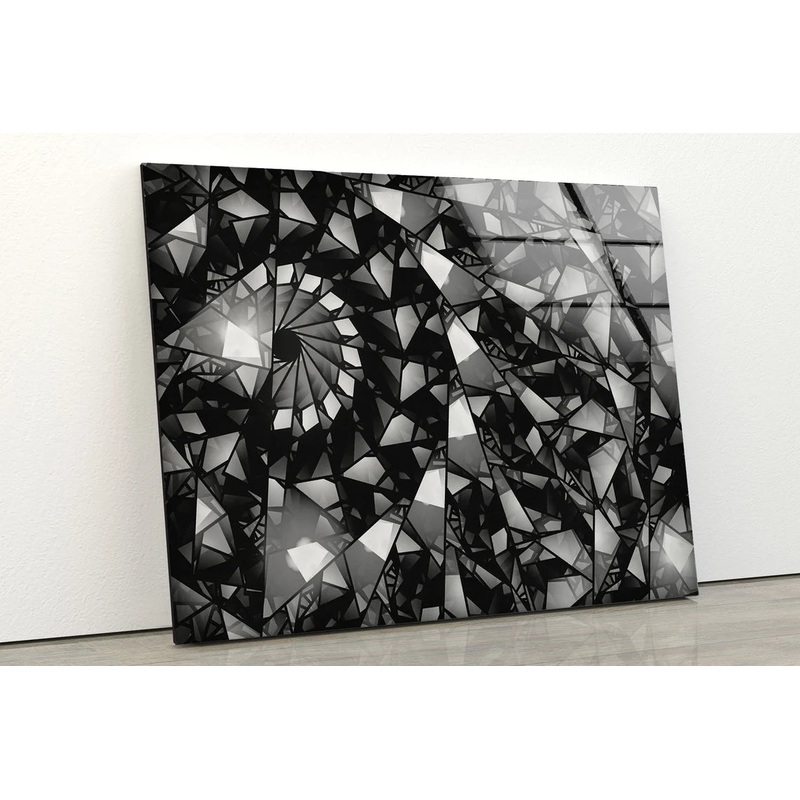 B&W Abstract Art Acrylic Glass Print Tempered Glass Wall Art 100% Made in Australia Ready to Hang