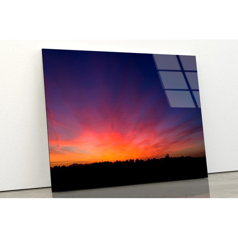 Beautiful Landscape of Dusk in The Countryside Acrylic Glass Print Tempered Glass Wall Art 100% Made in Australia Ready to Hang