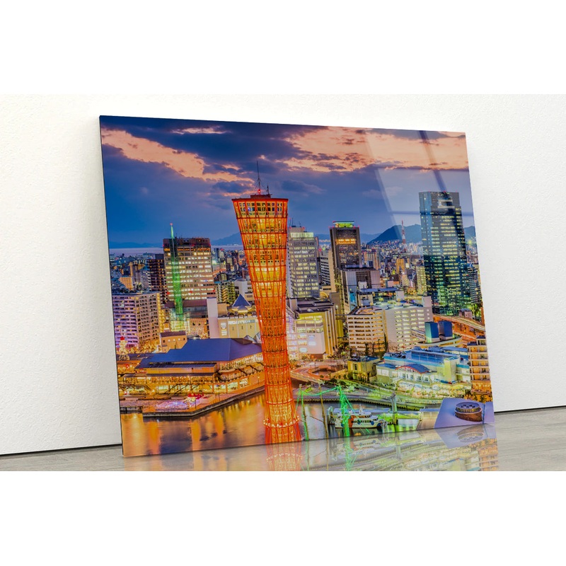 Buildings Of Kobe City in Japan Acrylic Glass Print Tempered Glass Wall Art 100% Made in Australia Ready to Hang