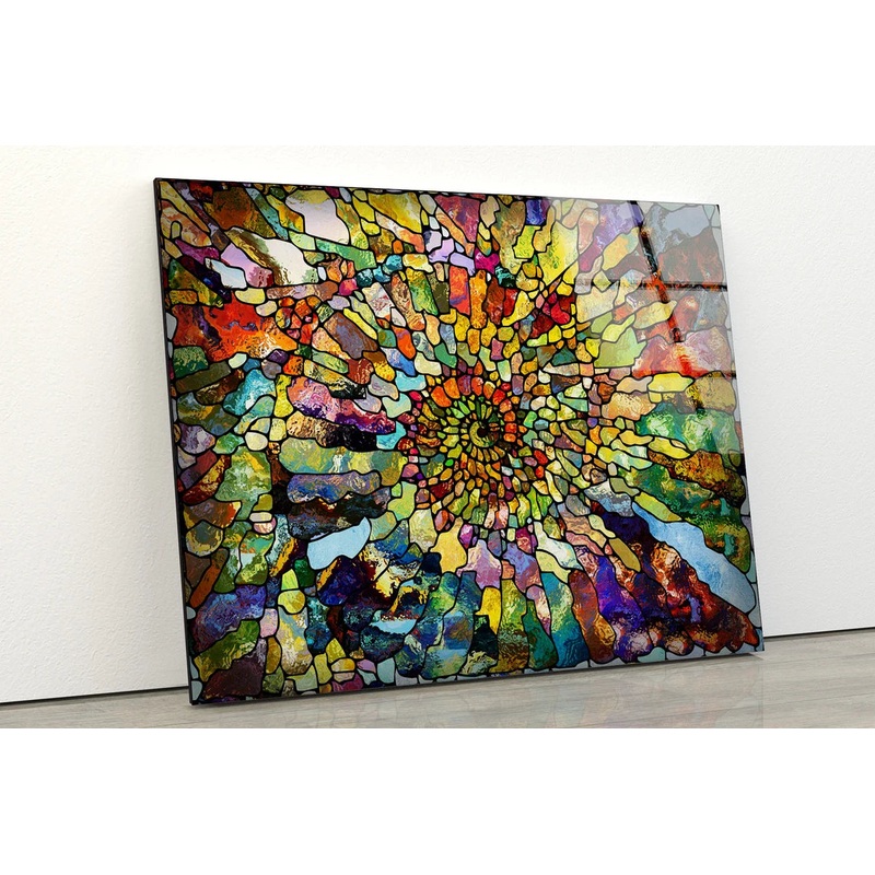 Colorful Glass Mosaic Abstract Design Acrylic Glass Print Tempered Glass Wall Art 100% Made in Australia Ready to Hang