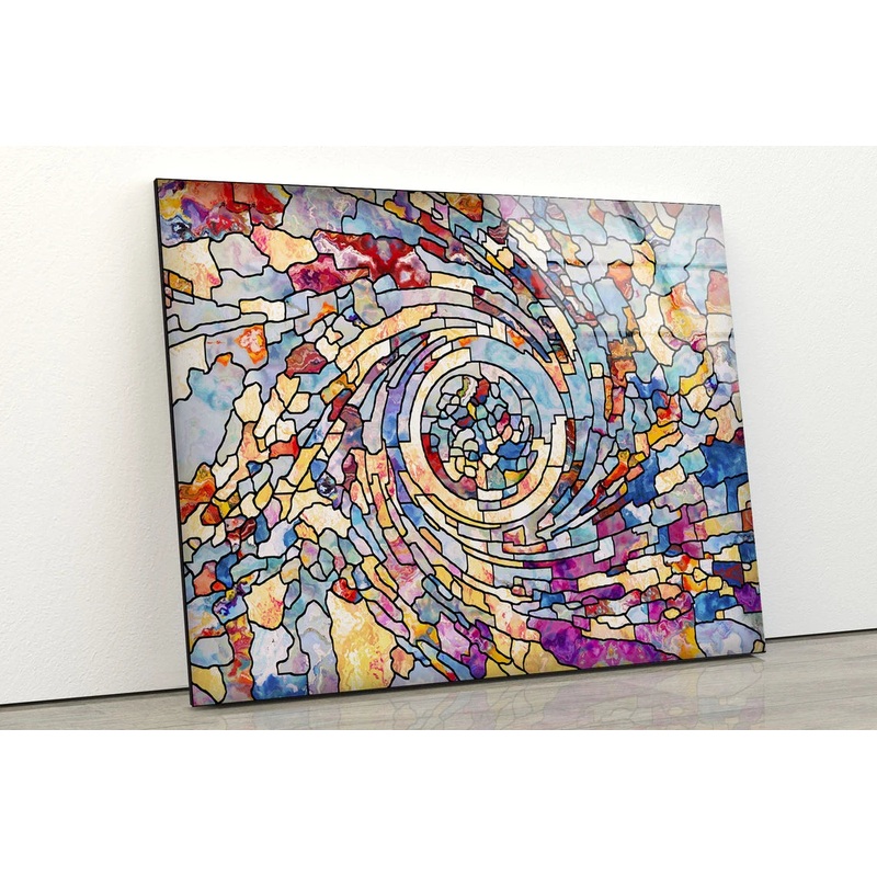 Colorful Glass Mosaic Design Acrylic Glass Print Tempered Glass Wall Art 100% Made in Australia Ready to Hang