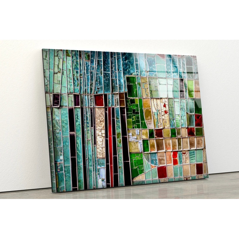 Colorful Mosaic Glass Abstract Design Acrylic Glass Print Tempered Glass Wall Art 100% Made in Australia Ready to Hang