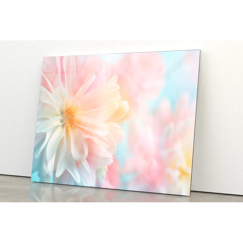Flowers With Soft Colored Filters Applied, That Are Suitable for Usage as Background Acrylic Glass Print Tempered Glass Wall Art 100% Made in Australia Ready to Hang