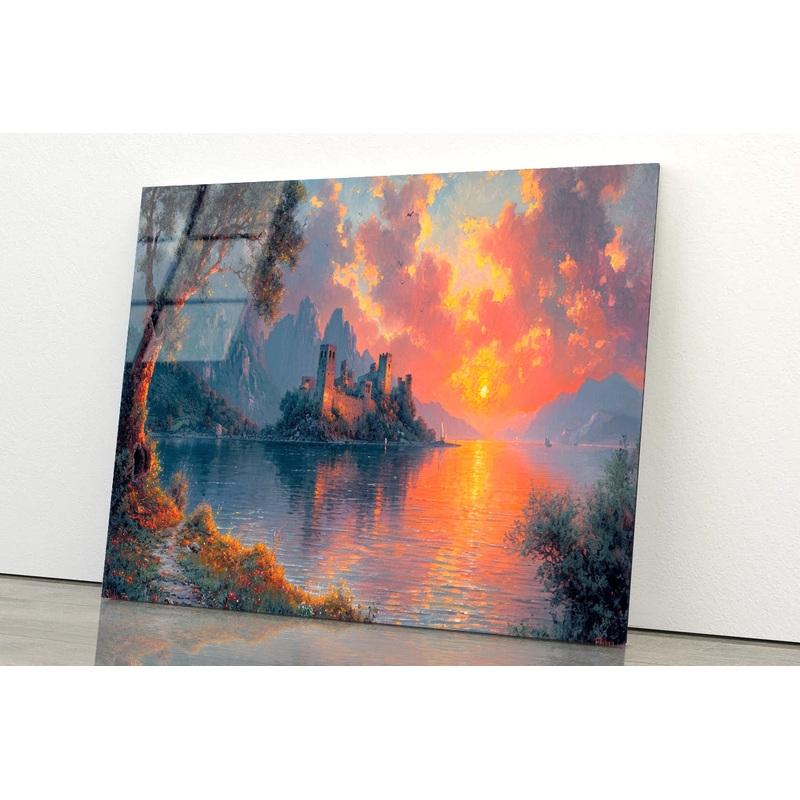 Fortress on an Island with Sky Acrylic Glass Print Tempered Glass Wall Art 100% Made in Australia Ready to Hang