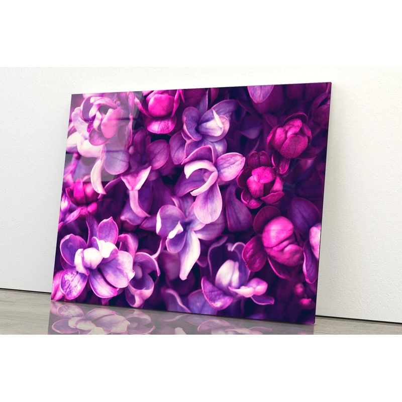 Purple Lilac Flowers Background Acrylic Glass Print Tempered Glass Wall Art 100% Made in Australia Ready to Hang