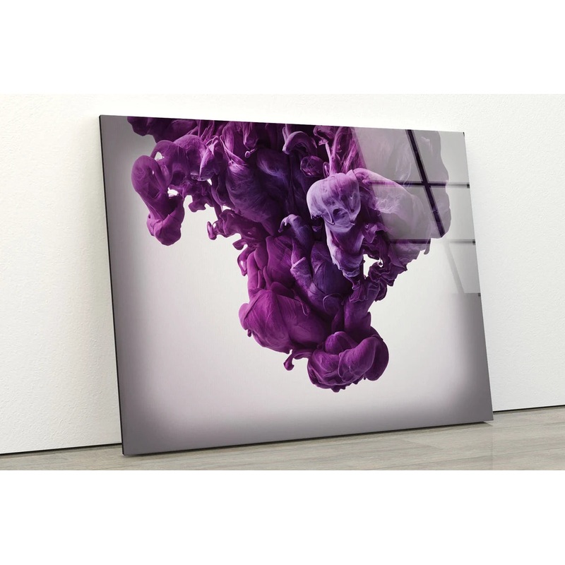 Purple Smoke Abstract Design Acrylic Glass Print Tempered Glass Wall Art 100% Made in Australia Ready to Hang