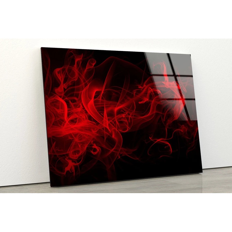 Red & Black Abstract Design Acrylic Glass Print Tempered Glass Wall Art 100% Made in Australia Ready to Hang