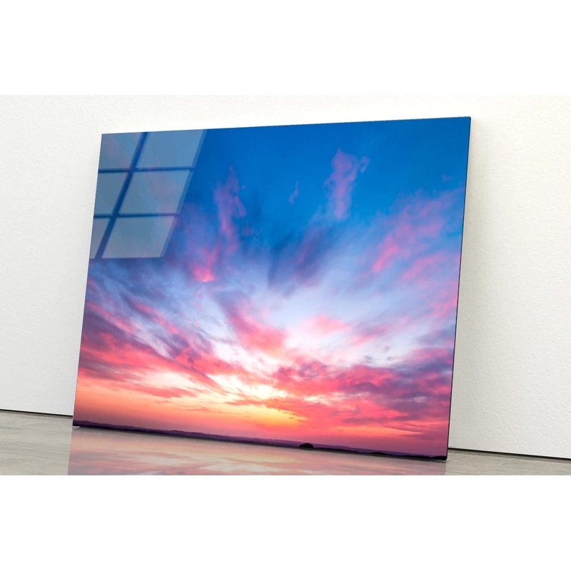 Red Sunset Clouds Sky View Acrylic Glass Print Tempered Glass Wall Art 100% Made in Australia Ready to Hang