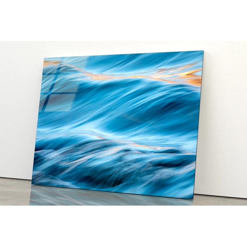 River Water Flowing with Light Reflecting Acrylic Glass Print Tempered Glass Wall Art 100% Made in Australia Ready to Hang