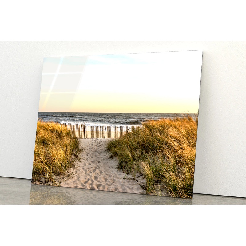 Shore of Hampton Beach New York Acrylic Glass Print Tempered Glass Wall Art 100% Made in Australia Ready to Hang