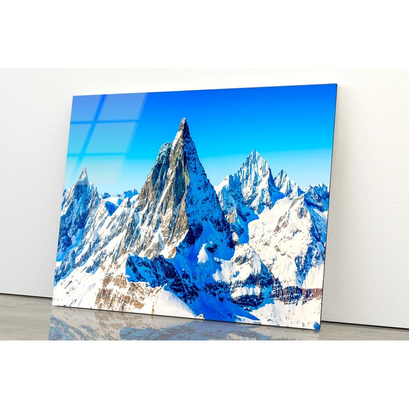 Snow With Mountain View Acrylic Glass Print Tempered Glass Wall Art 100% Made in Australia Ready to Hang