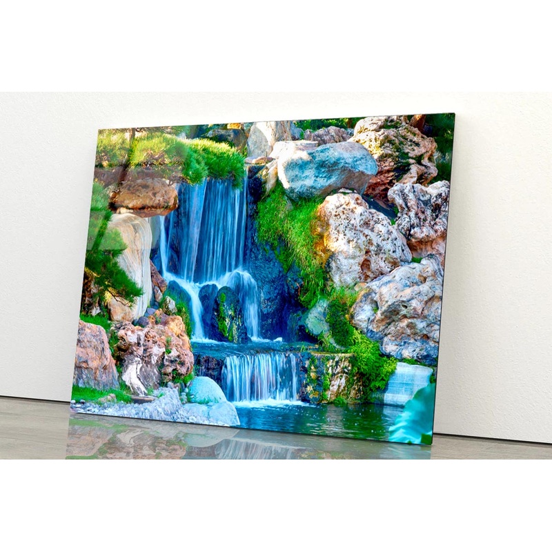 Waterfall-Britton Falls-Fishers Indiana Acrylic Glass Print Tempered Glass Wall Art 100% Made in Australia Ready to Hang