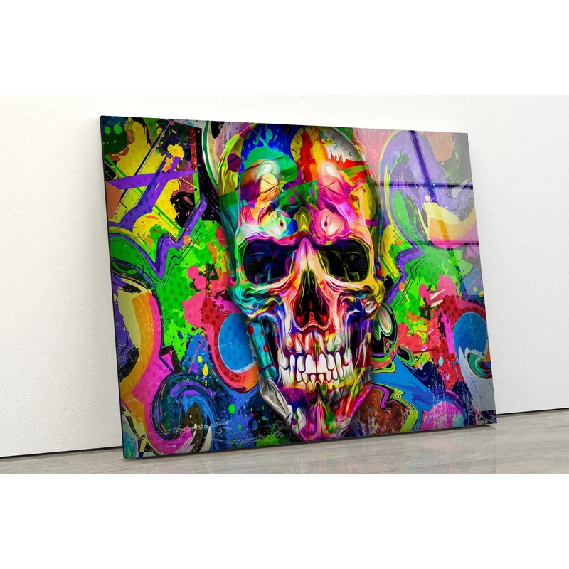 Abstract Skull Design Acrylic Glass Print Tempered Glass Wall Art 100% Made in Australia Ready to Hang
