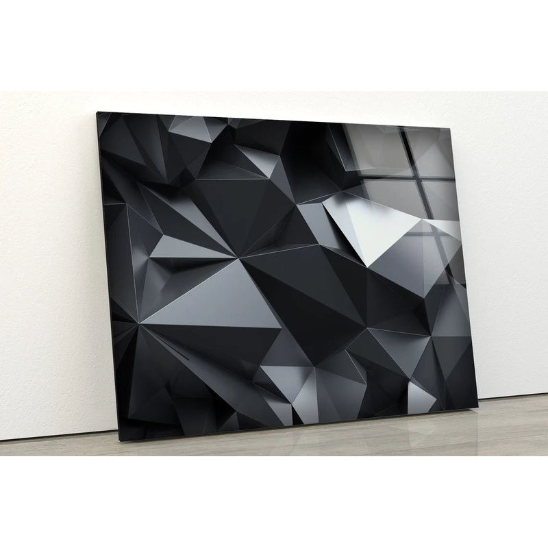 Black Abstract Fractal Design Acrylic Glass Print Tempered Glass Wall Art 100% Made in Australia Ready to Hang