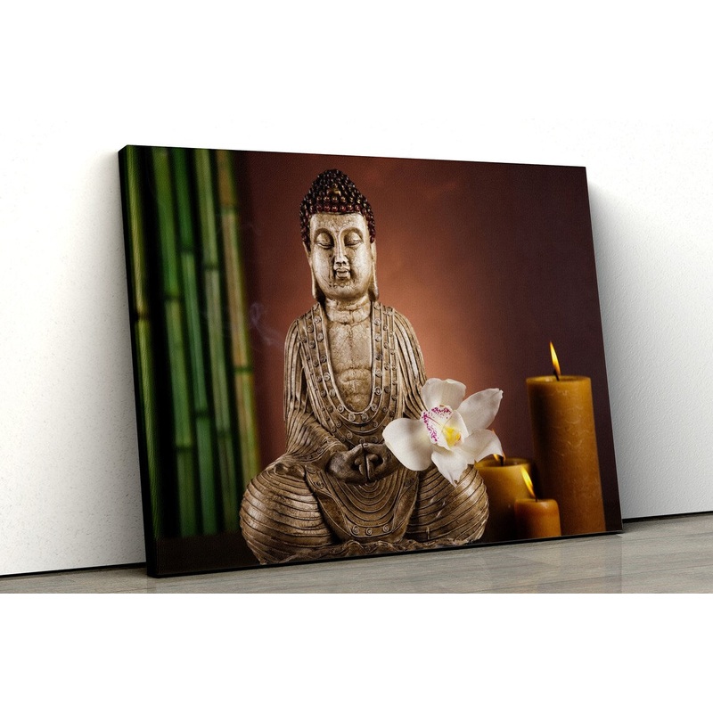 Buddha & Flower Photograph Acrylic Glass Print Tempered Glass Wall Art 100% Made in Australia Ready to Hang