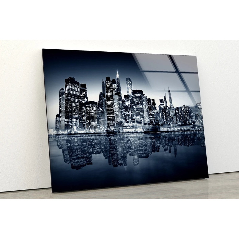 City Near Sea Photograph Acrylic Glass Print Tempered Glass Wall Art 100% Made in Australia Ready to Hang
