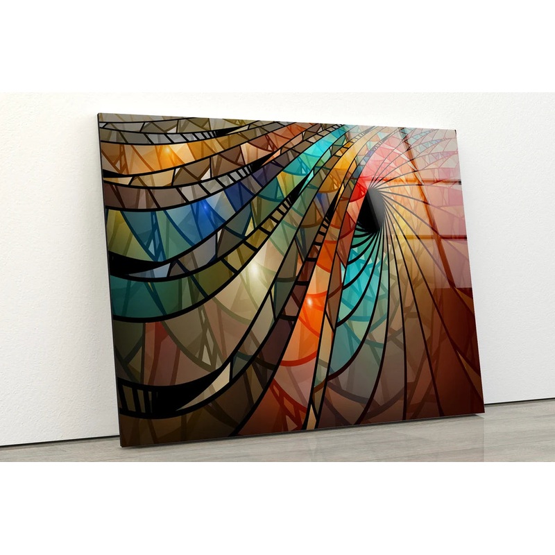 Colorful Abstract Pattern Design Acrylic Glass Print Tempered Glass Wall Art 100% Made in Australia Ready to Hang
