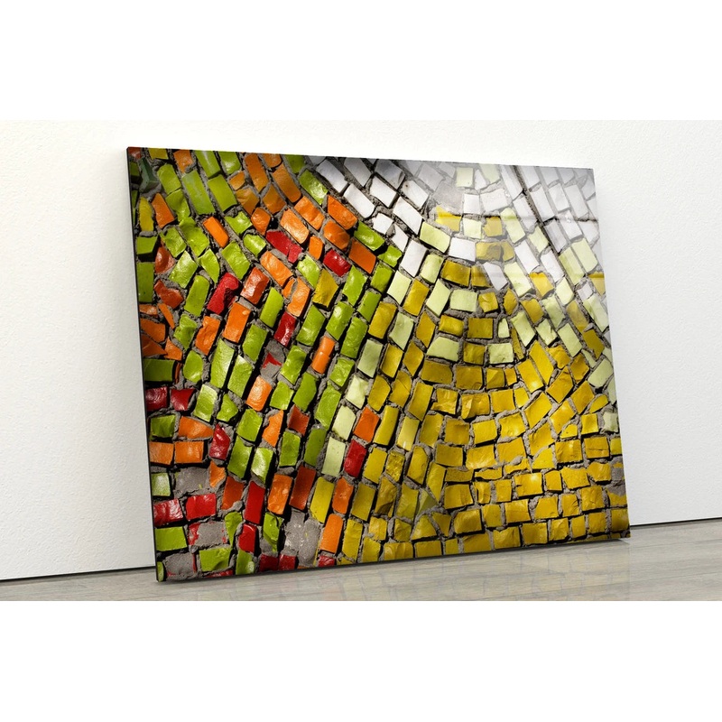 Colorful Brick Floor Photograph Acrylic Glass Print Tempered Glass Wall Art 100% Made in Australia Ready to Hang