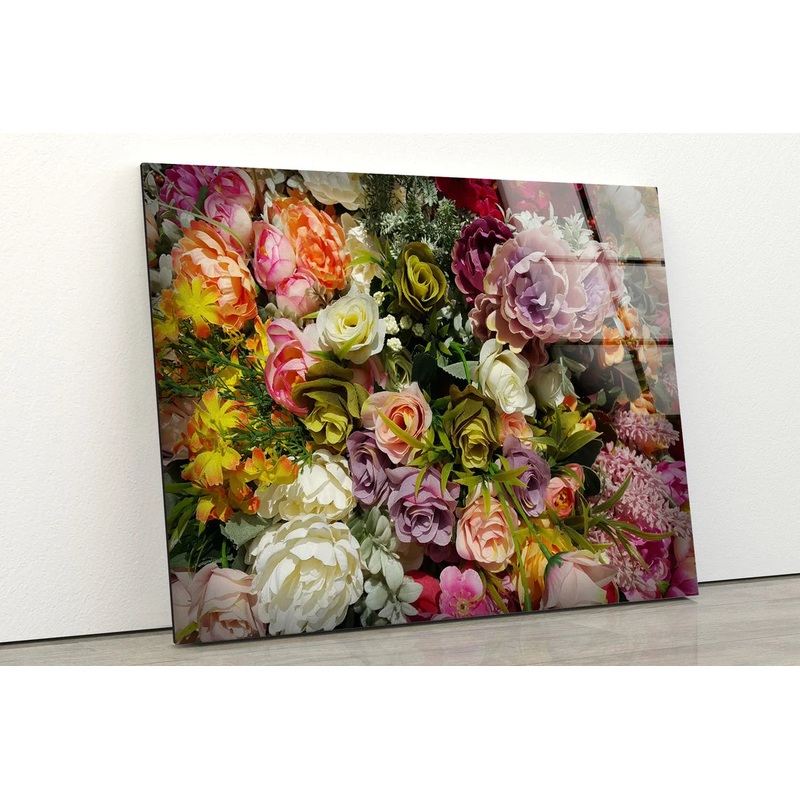 Colorful Flower Bunch Acrylic Glass Print Tempered Glass Wall Art 100% Made in Australia Ready to Hang
