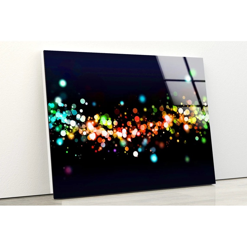 Colorful Lights Acrylic Glass Print Tempered Glass Wall Art 100% Made in Australia Ready to Hang